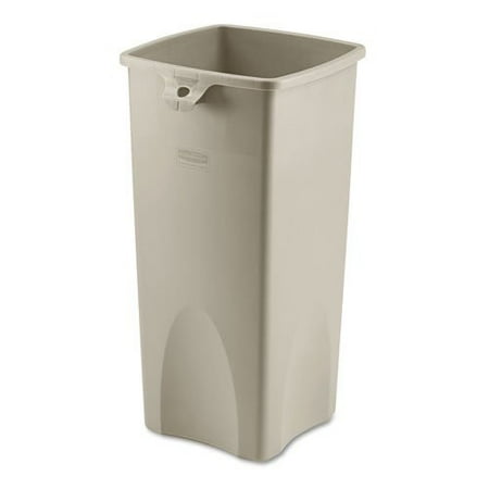 

Rubbermaid Commercial FG356988BEIG Untouchable 23-Gallon Square Plastic Waste Container (Beige)