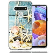 MUNDAZE For LG Stylo 6 Starfish Net Design Double Layer Phone Case Cover