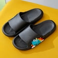 thumbnail image 7 of adviicd Kids Slippers Summer Kids Cloud Slides Girls & Boys Flip Flops Slip On Beach Sandals Youth Pool Shower Shoes Summer Slippers (Black,2.5), 7 of 7