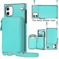 thumbnail image 2 of Funda tipo cartera para iPhone 11 con tarjetero y correa para el hombro para mujer, 2 of 5