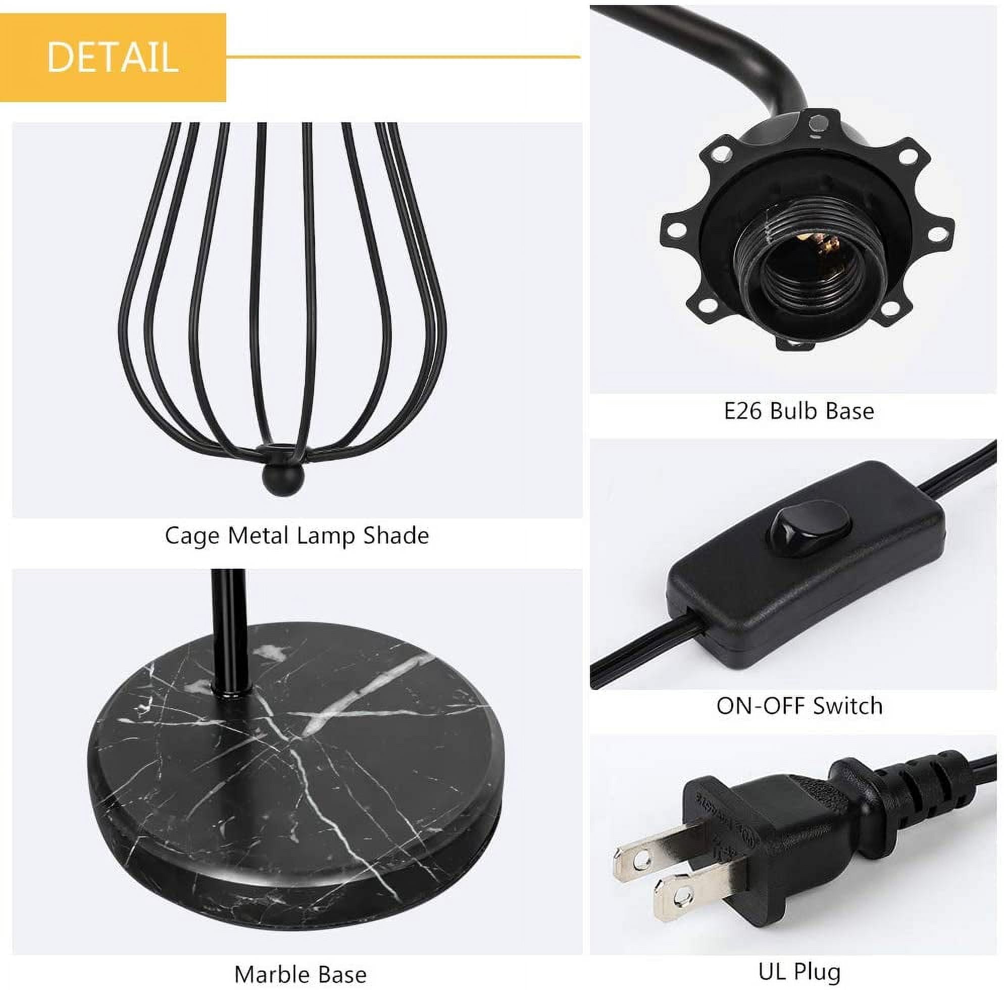 Modern Table Desk Lamp Nightstand Lamp Black Bedroom Dorm Office