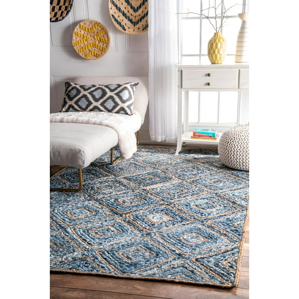 nuLOOM Hand Braided Diamonds Rima Jute Area Rug or Runner