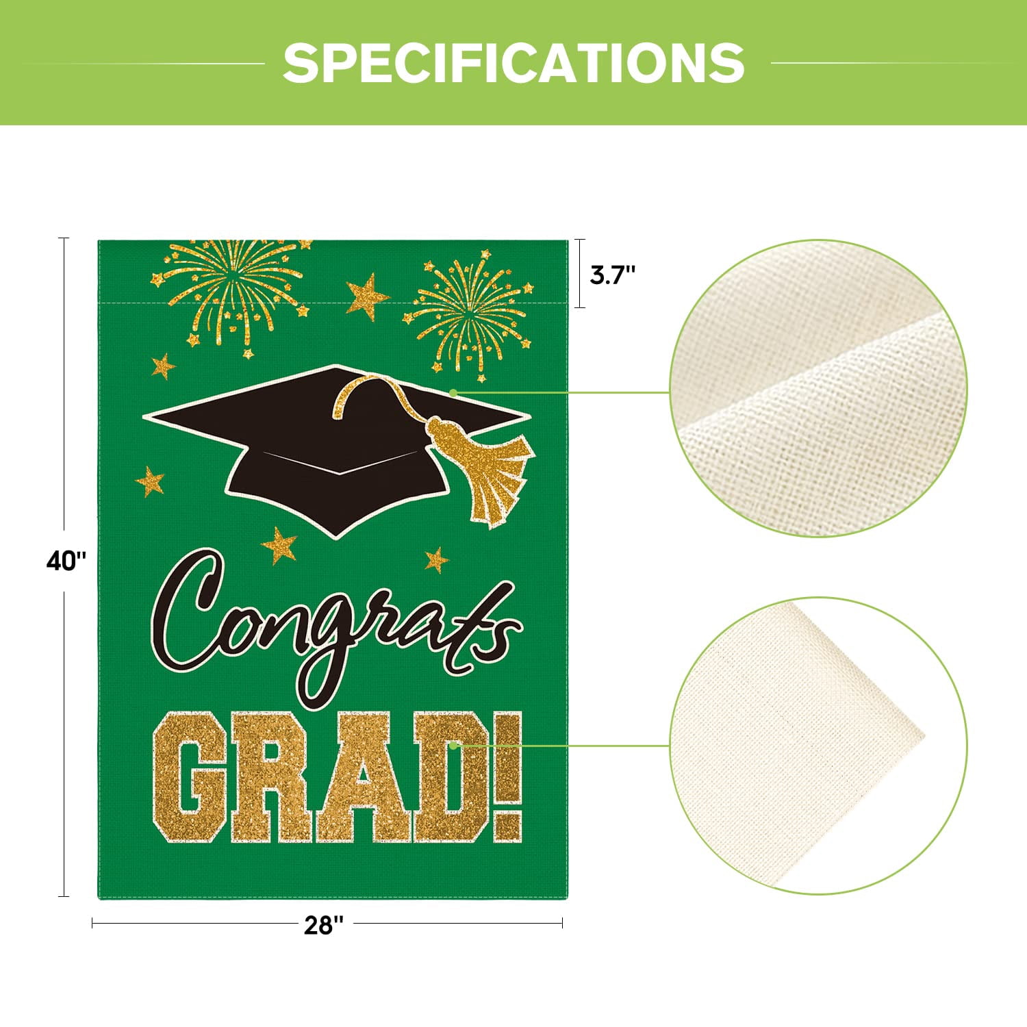 2026 Graduation Garden Flag Congratulations Graduation Ceremony Courtyard Outdoor Decoration 12 x 18 inches Graduation Diploma Hat Graduation Decoration
