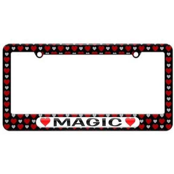 Magic Love with Hearts License Plate Tag Frame, Hearts Love Design