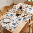 thumbnail image 5 of Spring Watercolor Placemats Set of 12, Brown Blue Flower Leaves Garden Scenery Non-Slip Place Mats Washable Table Mats for Kitchen Dining Table Decorations Indoor/Outdoor, 5 of 9