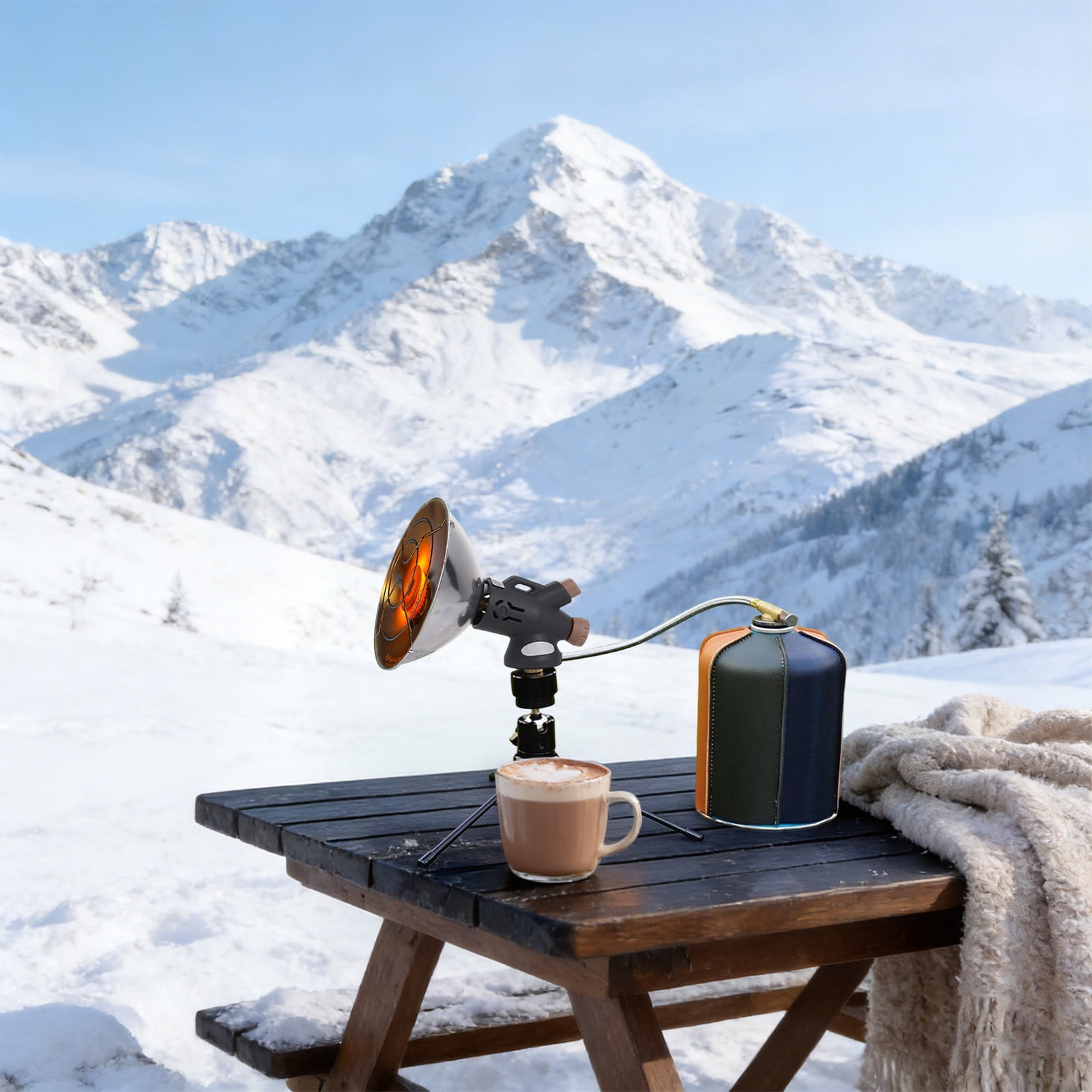 ufeghfjh Portable Gas Heater for Outdoor Camping Mini Sun Heating Stove with Desktop Swivel Stand Winter Fishing Tent Use Gas Can Not Included