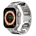 thumbnail image 2 of Compatible for Apple Watch Metal Strap 49mm 45mm 44mm 42mm, for iWatch Ultra 2/1 Stainless Steel Adjustable Butterfly Buckle Bracelet Wristband for iWatch Series 9 8 7 6 5 4 SE 3 2 1, Titanium, 2 of 9