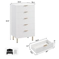 thumbnail image 2 of Danolapsi Fluted 5 Drawer Dresser, 48inch Tall Modern Chest of Drawers with Deep Drawers and Wide Top, Wooden Dresser Organizer for Bedroom，Living Room, Hallway, Kids Room, 2 of 8