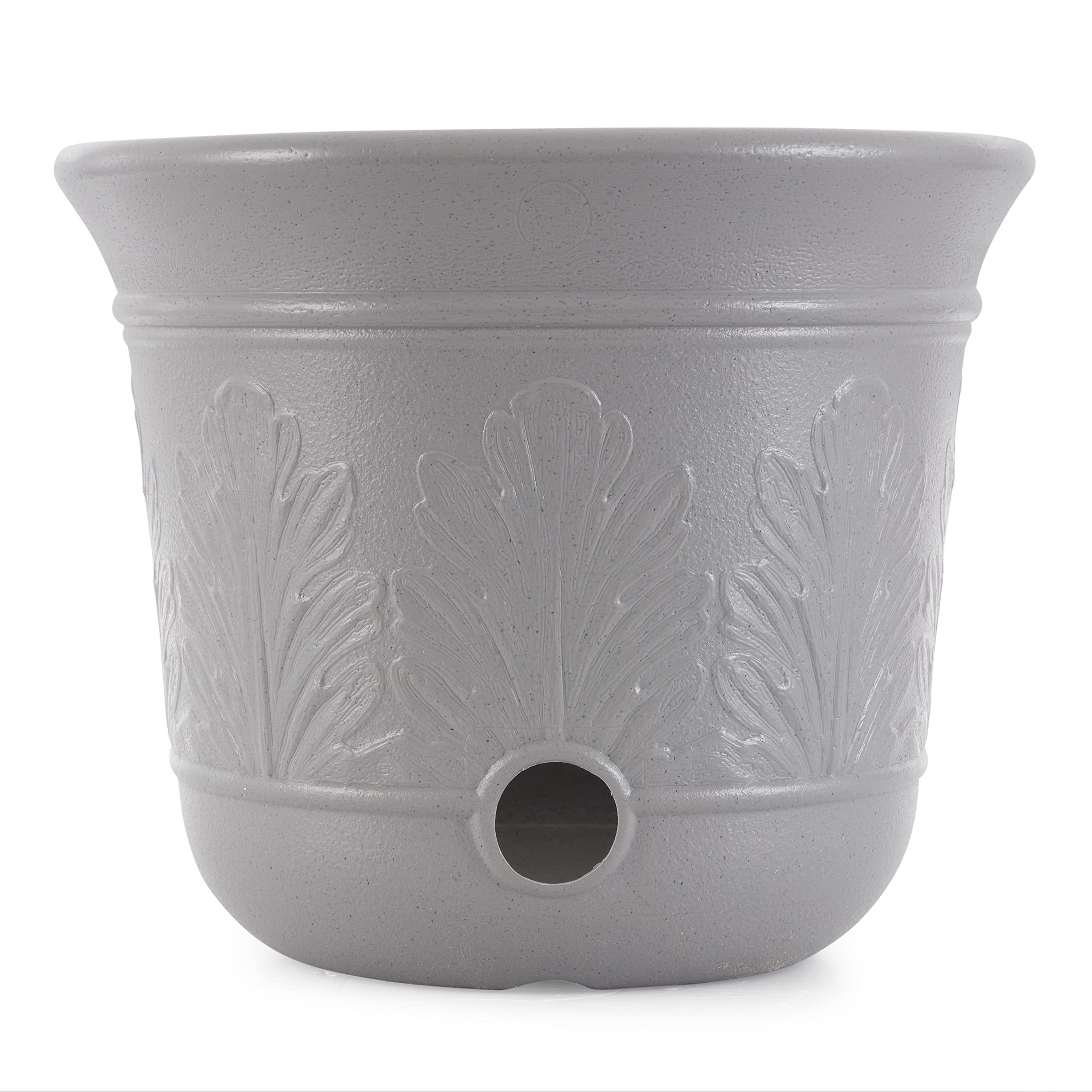 Suncast Garden Hose Planter CPLHPL100 - Heavy Duty Expandable Resin - 2 Pack, 5 Gal, Gray