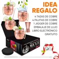 thumbnail image 4 of Tazas de cobre Moscow Mule,500ML Juego Tazas de Acero Inoxidable 4 Con paja y cepillo,Copa de Bronce de Mosc&uacute; 18 oz con Mango para Bebidas Fr&iacute;as,C&oacute;ctel para Cocina, Ba, 4 of 9