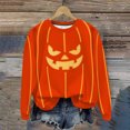 thumbnail image 5 of yoeyez Womens Oversized Sweatshirts Fleece Halloween Crewneck Sweatshirt Comfy Fall Warm Fashion Pullover Tops Orange,XXL, 5 of 7
