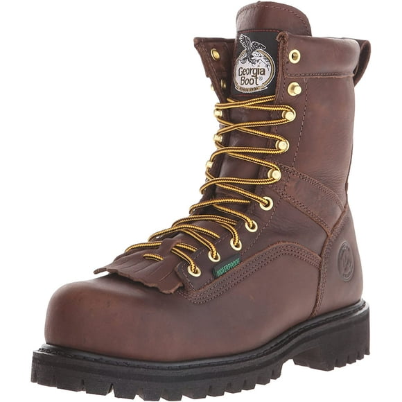 Georgia Boot Men's Georgia 8" Lace-To-Toe Steel Toe Work Boot Work Shoe, Chocolate, 9 M US