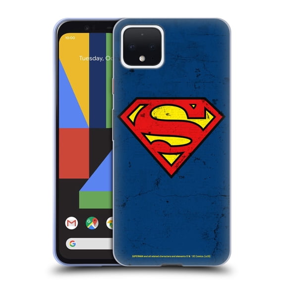 Head Case Designs Officially Licensed Superman DC Comics Logos Distressed Look Soft Gel Case Compatible with Google Pixel 4