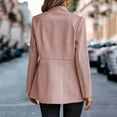 thumbnail image 6 of felwors Women’s Open Front Herringbone Blazer-Business Casual Long Sleeve Work Jacket with Full Lining and Padded Shoulders Pink, XXL, 6 of 6