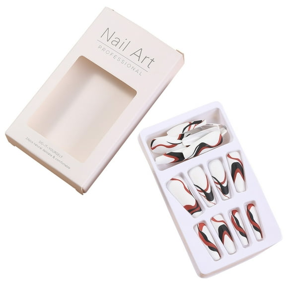 Fridja Wearing Nail Wholesale Long Trapezoid Blush Chain Checkerboard Camellia Wearable Nail Art