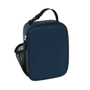 Your Zone, Reusable Lunch Bag, Lunch Kit, with Top Handles and Side Mesh Pocket, Blue, Durable 420D Polyester