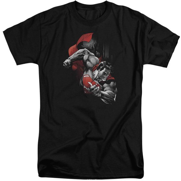 Superman My City Adult Tall T-Shirt Black