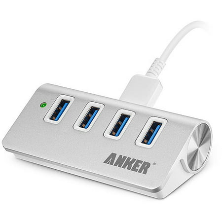 Anker 4-Port USB 3.0 Unibody Aluminum Portable Data Hub with 2ft USB 3.0 Cable for Macbook, Mac Pro / mini, iMac, XPS, Surface Pro, Notebook PC, USB Flash Drives, Mobile HDD, and (Best Usb Hub For Imac)