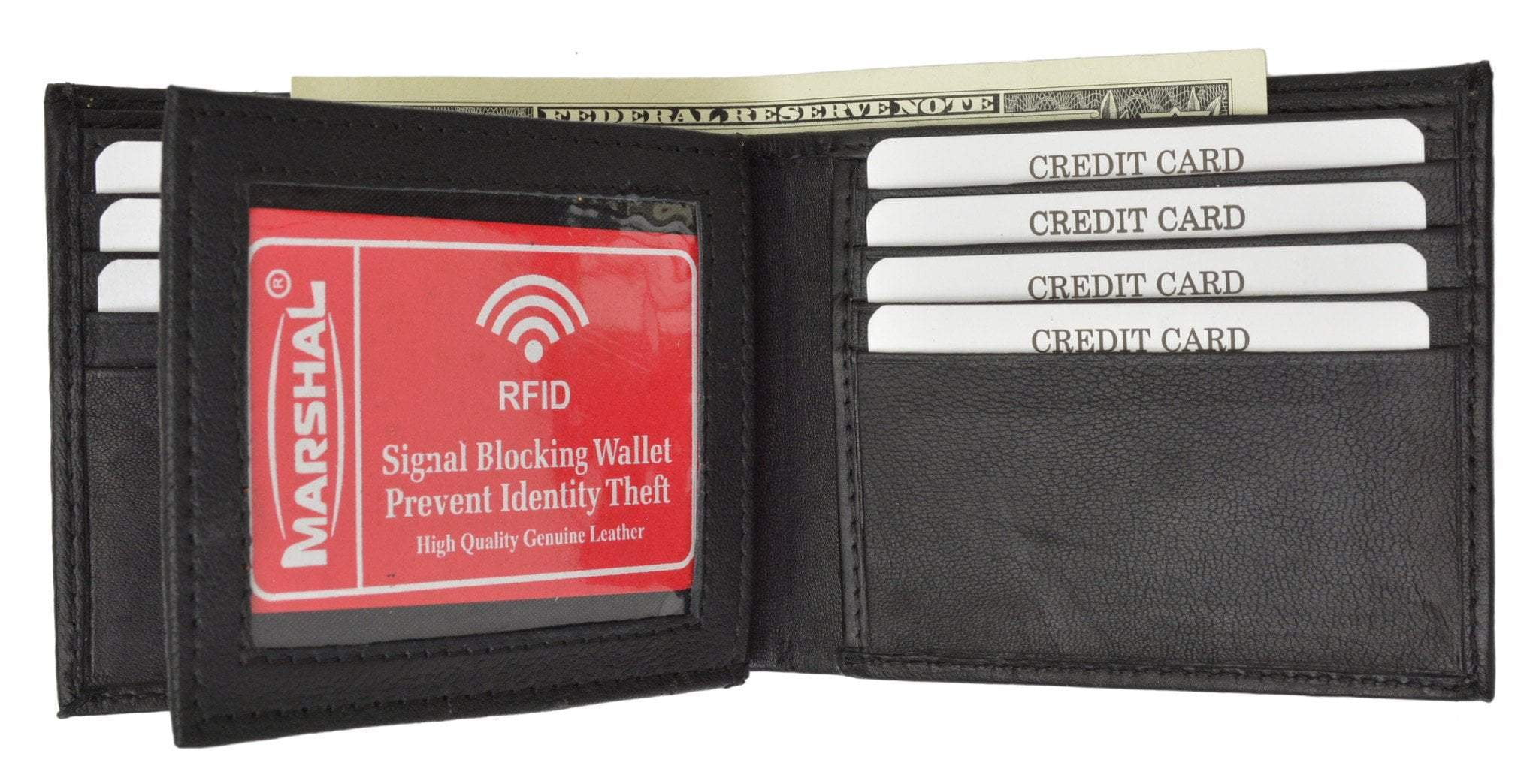 Marshal Wallet RFID Blocking Premium Soft Leather Men's Multi Card
