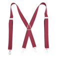 thumbnail image 2 of SGFCWSX Men's X-Back Suspenders, 4-Clip Elastic Adjustable Formal Casual Wine, 2 of 3
