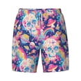thumbnail image 4 of Lsque Mens Swim Trunks Skull rainbow color space Pattern - Bathing Suit Compression Liner - Beach Swim Shorts Swimwear - (S-3XL) - Stretch Quick Dry -Small, 4 of 9