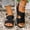 Black, variant on Fnooota Womens Comfort Sandals, Non-slip Open Toe Daily Ankle Strap Summer Shoes Black Size 6