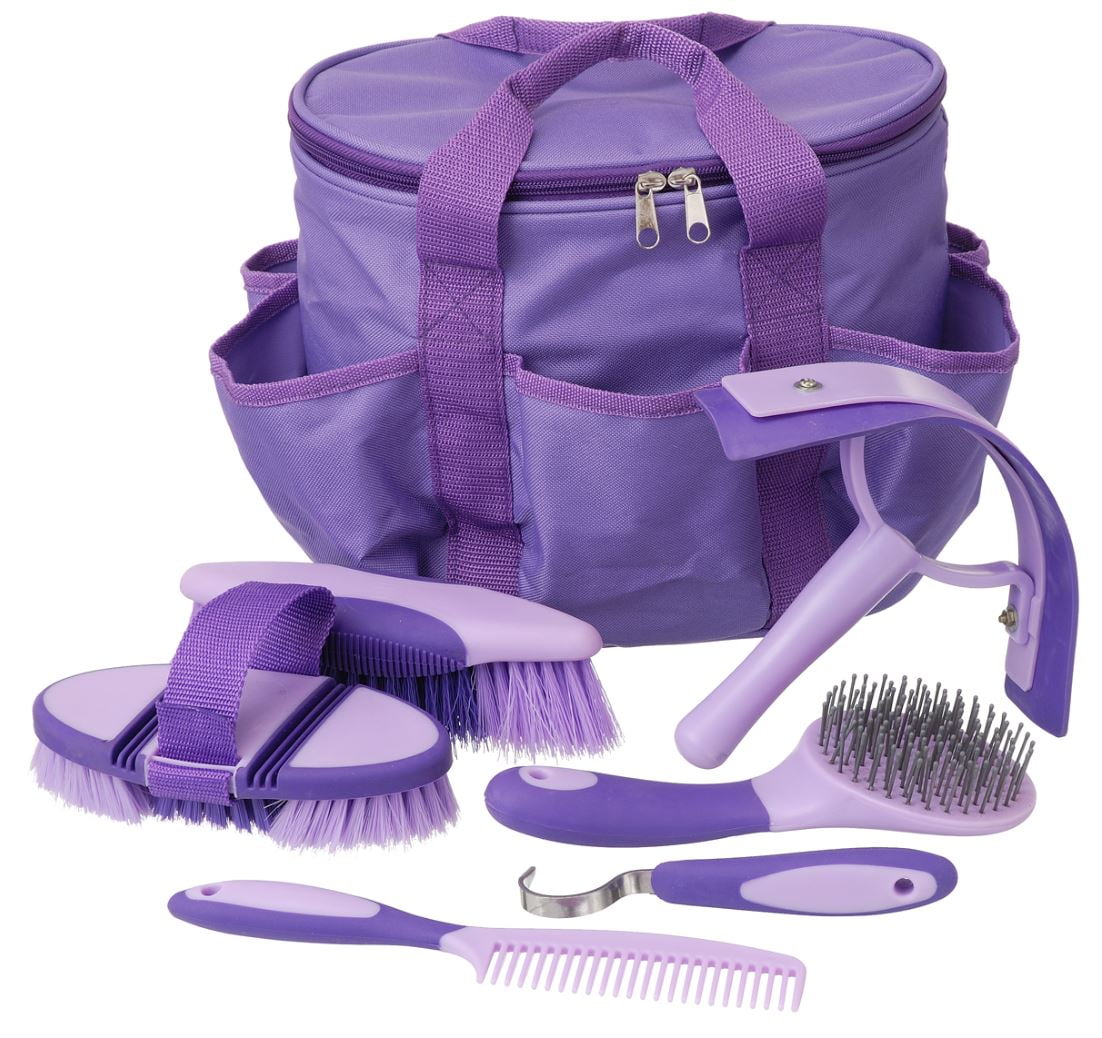 Tough 1 Horse Grooming Kit Set Great Grips Brushes Hoof Pick Sweat