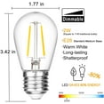 thumbnail image 5 of Yi Lighting 2W S14 LED Light Bulbs Clear Plastic Cover Dimmable Shatterproof for Outdoor String Lights Bulbs Replacement 2700K (Set of 18), 5 of 5