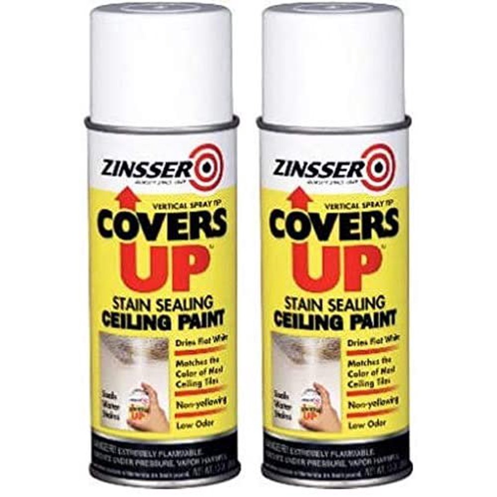 Zinnser 03688 Covers Up Stain Sealing Ceiling Paint (13Ounce (2Pack))