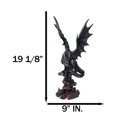 thumbnail image 2 of Fira Legendary Black Ember Dragon Perching On Volcanic Rocks with Lava Statue, 2 of 9