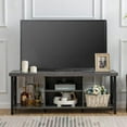 thumbnail image 4 of GAZHOME Farmhouse TV Stand for TVs up to 55", with Open Storage, Grey, 4 of 6