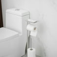 thumbnail image 5 of Round Free Standing Toilet Paper Holder with Top Storage Shelf in Brushed Nickel, 5 of 13