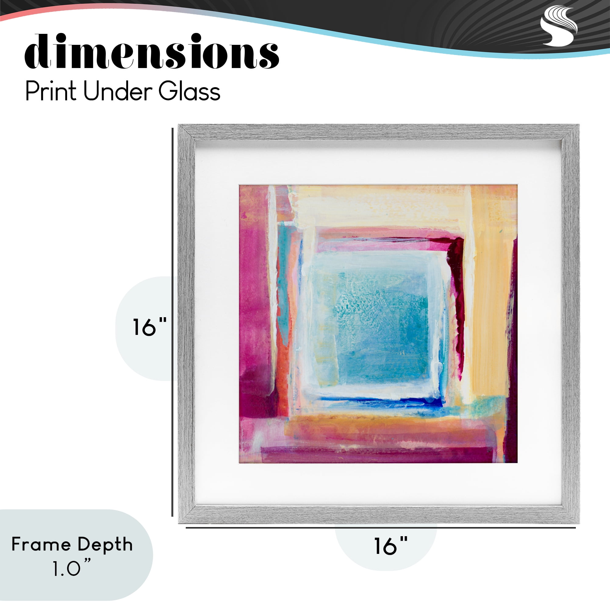 Stupell Industries Bright Colors New Day Gray Framed Print Under Glass, design by Lanie Loreth