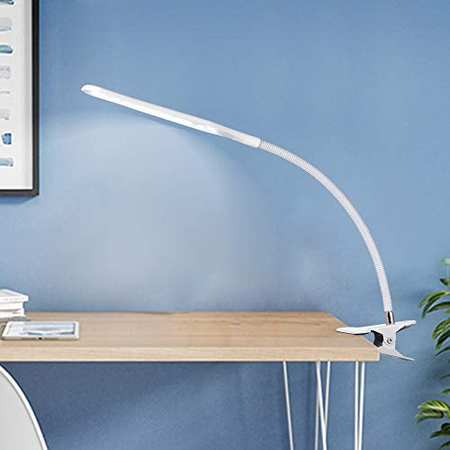 LED Clamp Desk Lamp Hightly Adjustable Swing Arm Bedside Table Lamp USB Charging Port Reading