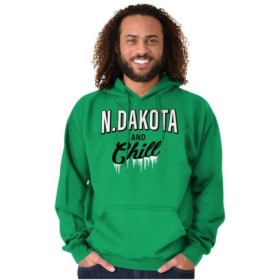 North Dakota Funny Midwest Winter ND Unisex Plus Fleece Graphic Hoodie Brisco Brands 2X