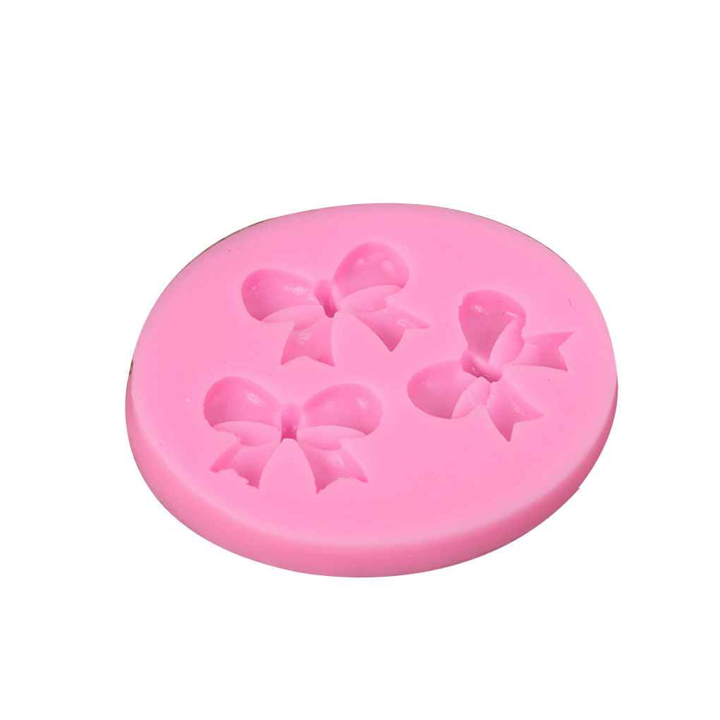 Sugar Soap or Cake Mould Silicone Moulds Fondant Mould Icing Cake Cupcake Topper Mold Ice Cake Mould Molds Silicone Pink Bow Ribbon for Wax Melt Mould