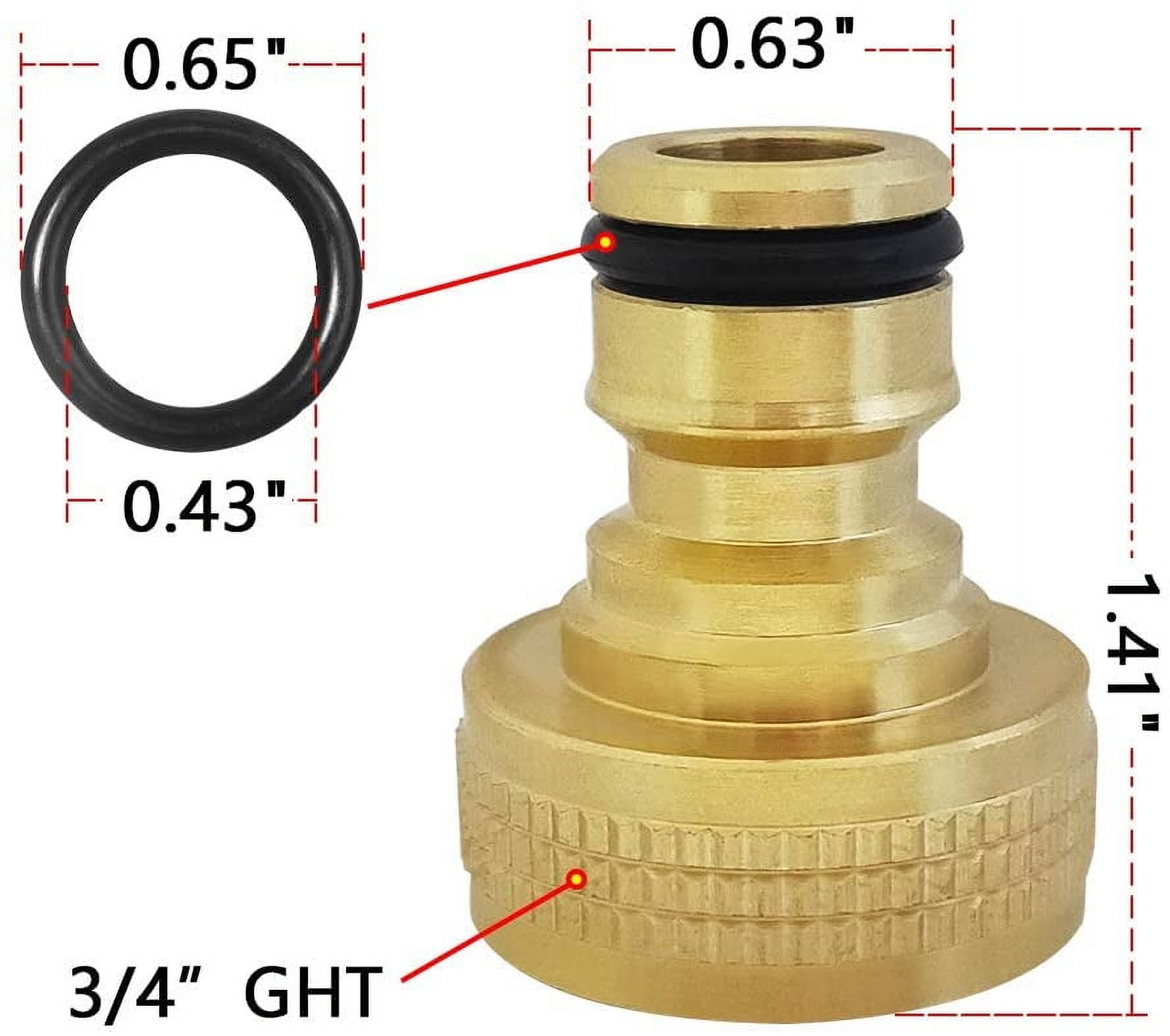 Garden Hose Quick Connect Solid Brass Connector Fitting Water Connectors 3/4 inch GHT (2SETS)