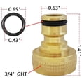 thumbnail image 3 of HQMPC Garden Hose Quick Connect Solid Brass Quick Connector Garden Hose Fitting Water Hose Connectors 3/4 inch GHT (2SETS), 3 of 8