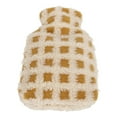 thumbnail image 2 of Bolsa de agua caliente de felpa de 1000 ml, antiescaldaduras, suave, con funda de felpa, para casa, viajes, oficina, color beige, 2 of 14