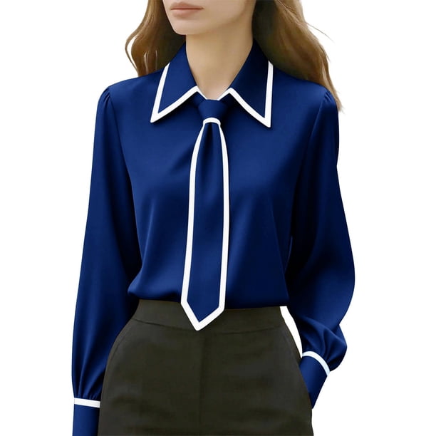 Eres Más Que una Camisa de Puntuación de Prueba Casual de Manga Larga Cuello Redondo Blusa de Poliéster Bufanda Camisa Top Mujer Sudadera de Moda