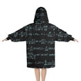 thumbnail image 2 of Math Equations Chemistry Symbols Black Pattern Blanket Hoodies for Kids 6-13YR Oversize Wearable Blanket Hoodies for Boys Girls Teens, 2 of 7
