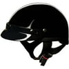 Half Helmet With Visor, Black, Large