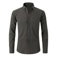 thumbnail image 2 of Qingpeng Men's Banded Collar Dress Shirts Long Sleeve Button Down Shirt with Pocket, 2 of 3