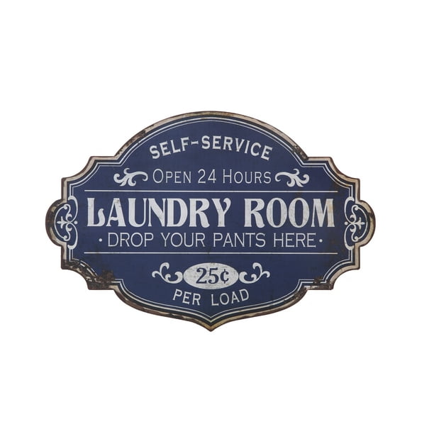 Vintage Metal Laundry Room Wall Sign with Distressed Finish  Walmart