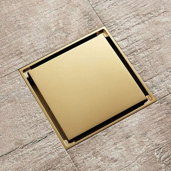 Odorless Invisible Tile Drain 10x10 Square, Pure Copper Bathroom Invisible Shower Drain, Invisible Tile Drain Design, Removable Cover And Hair Filter For Bathrooms Kitchens