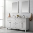 thumbnail image 3 of Totti Artemis 60" White Transitional Double Sink Bathroom Vanity w/ White Carrara Style Man-Made Stone Top, 3 of 8