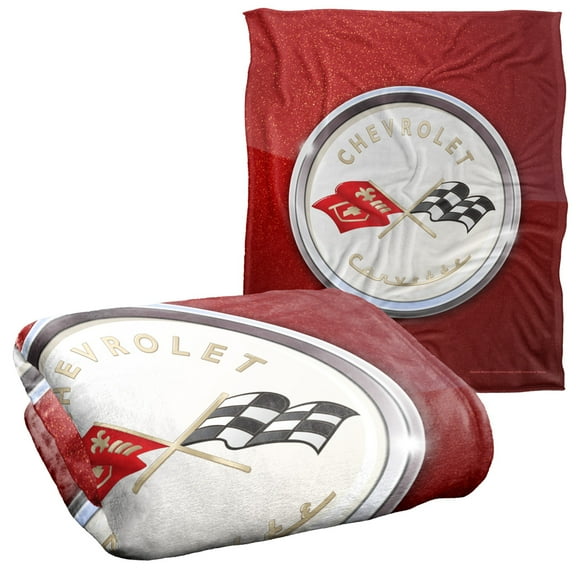 Chevrolet Corvette Emblem Fleck Officially Licensed Silky Touch Super Soft Throw Blanket 50' x 60'