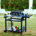thumbnail image 3 of Feasto L50" 3-Tier Rolling Kitchen Cart, Stainless Steel Mobile Food Prep Table for Outdoor & Indoor Use, 3 of 13