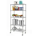 thumbnail image 2 of QXDRAGON UltraDurable Commercial-Grade 5-Tier NSF-Certified Steel Wire Shelving with Wheels, 35.43" x 17.72" x 70.87", Chrome, 2 of 8