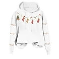 thumbnail image 2 of ClodeEU Women's Christmas Sweatshirt With Hooded,Fashions Long Sleeve Pullover with Pocket White,Womens Plus XXL, 2 of 5